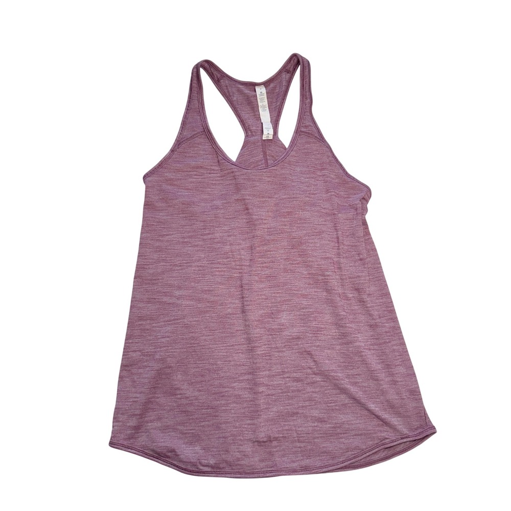Lululemon Size 4 Racerback Activewear Tank Heathered Mauve Plum‎ X-Static Top